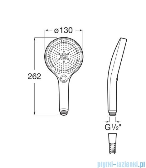 Roca Plenum słuchawka prysznicowa Brushed Gold (Everlux-PVD) A5B8114VA0