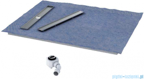 Schedpol Brodzik posadzkowy podpłytkowy z odpływem na krótszym boku 120x80x5/12cm 10.008/OLKB
