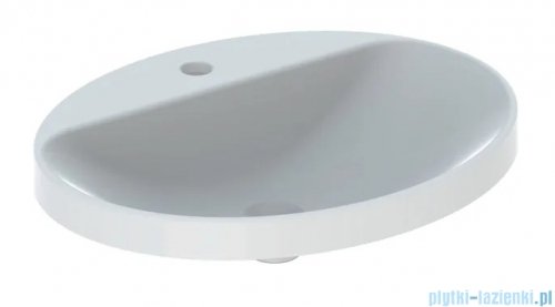 Geberit VariForm Umywalka owalna z półką z otworem na baterię, bez przelewu 60x48cm KeraTect 500.726.00.2