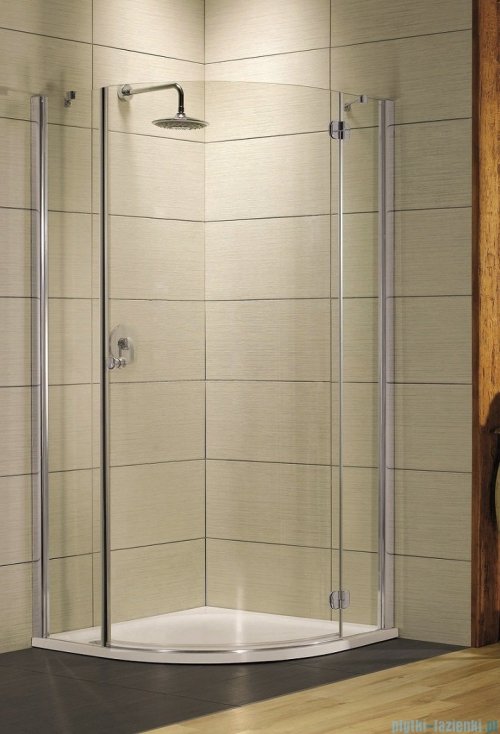 Radaway Torrenta PDJ kabina półokrągła 90x90 prawa szkło przejrzyste + Brodzik Delos A + Syfon ShowerGuard