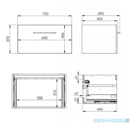 Elita Futuris szafka podumywalkowa 70x37x45cm anthracite 167237