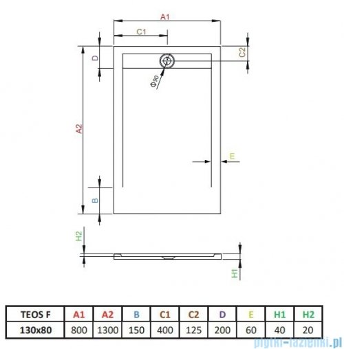 Radaway Teos F brodzik 130x80cm antracyt HTF13080-64