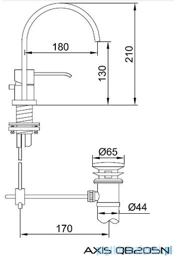 Kohlman Axis 2-otworowa bateria umywalkowa QB205N