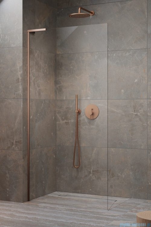 Radaway Modo SL II Brushed Copper kabina Walk-in 55x200 lewa szczotkowana miedź 10319055-93-01L