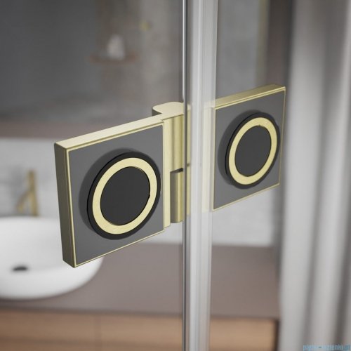 Radaway Essenza Pro Brushed Gold Kdj kabina 90x80cm lewa szczotkowane złoto 10097090-99-01L/10098080-01-01