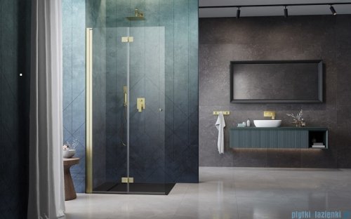 Radaway Nes KDD B Brushed Gold kabina walk in 80cm lewa szczotkowane złoto 10024080-99-01L