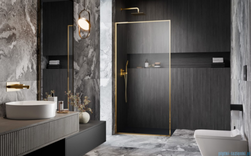 Radaway Modo F SL Gold II kabina Walk-in 50x201,6cm lewa złoty połysk szkło przejrzyste 10419054-09-01L