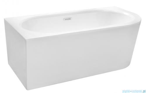 Besco Avita A-line 170x75cm wanna wolnostojąca przyścienna lewa akrylowa + syfon klik-klak biały z przelewem slim #WAA-170ALBS