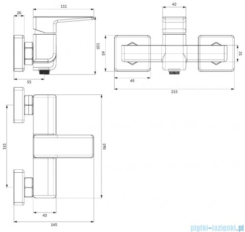 Omnires Parma bateria prysznicowa nikiel szczotkowany PM7440IN