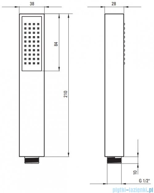Deante Square Bianco słuchawka prysznicowa 1-funkcyjna biały mat XDCA5SEN1