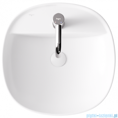 Besco Anes Cera-Line White umywalka nablatowa biała ø 40 cm biały połysk UNC-40-ANB