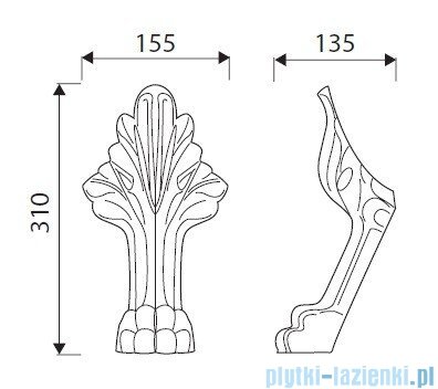 Marmorin Fama osłony nóg do wanny laminat chrom 566016CH