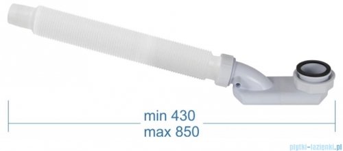 Corsan Intero wanna asymetryczna prawa 150x74,5 cm biała + syfon E230MP