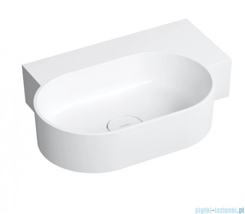 Omnires Ovo M+ umywalka nablatowa/wisząca prawa 55x38 cm  biały mat  OVO555UWPBM