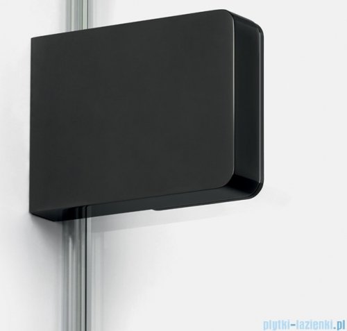 New Trendy Eventa Black Chrome drzwi wnękowe pojedyncze 110x200 cm przejrzyste lewe czarny połysk EXK-6133