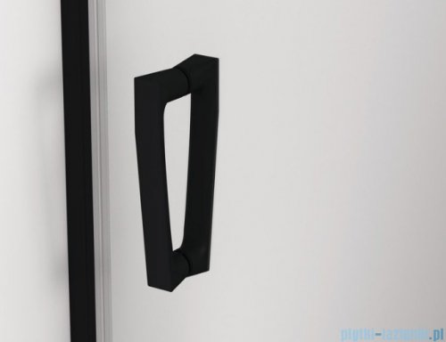 SanSwiss Cadura Black Line drzwi wahadłowe 90cm jednoczęściowe lewe z polem stałym czarny mat CA13G0900607