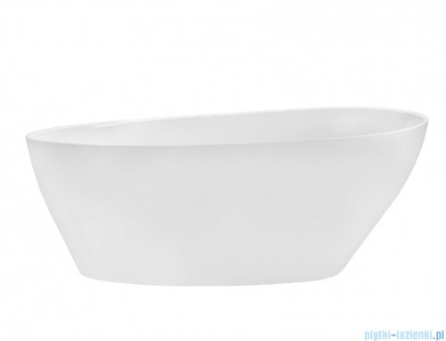 Besco Goya XS 142x62cm wanna wolnostojąca konglomeratowa MATOWA + syfon klik-klak grafitowy czyszczony od góry #WMMB-140GGR