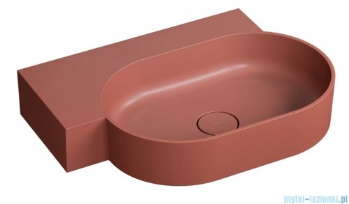 Omnires Ovo M+ umywalka nablatowa/wisząca lewa 64x44 cm terracotta mat OVO645UWLTE