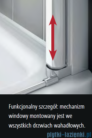 Kermi Cada XS drzwi wahadłowe 1-skrzydłowe prawe 90 cm CK1WR09020VPK
