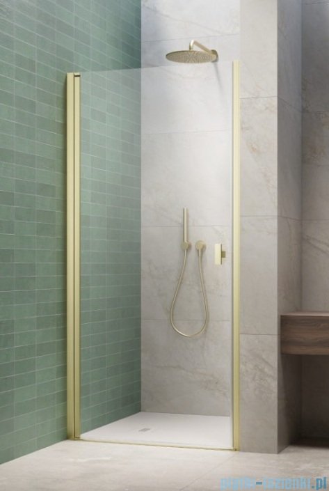 Radaway Nes Brushed Light Gold Dwj I Drzwi wnękowe 90cm lewe szczotkowane jasne złoto szkło przejrzyste 10026090-98-01L