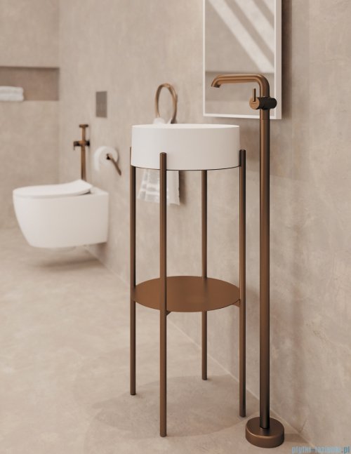 Deante SILIA Wieszak na ręcznik ścienny okrągły brąz szczotkowany ADI_C611