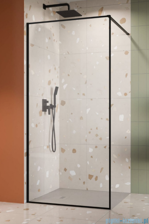 Radaway Modo F II Black kabina Walk-in 50x201cm Czarna szkło przejrzyste 10409054-54-01