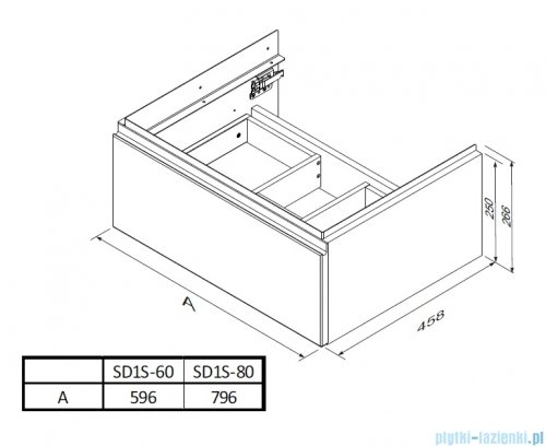 Oristo Brylant szafka podumywalkowa wisząca 80x25x45 oliwkowy mat OR36-SD1S-80-17