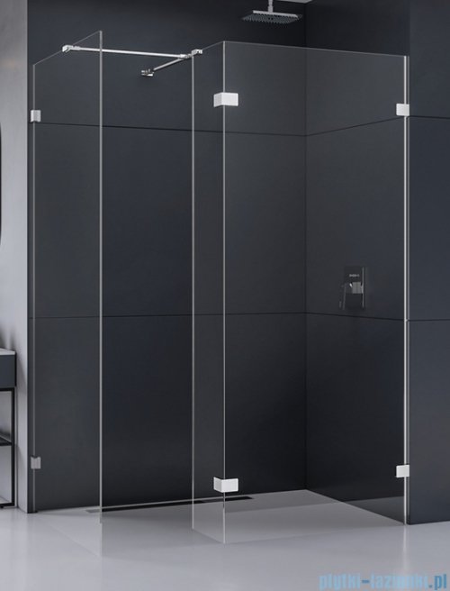 New Trendy Eventa kabina walk-in 140x140x200 cm z dodatkową ścianką przejrzyste EXK-4670/EXK-4648