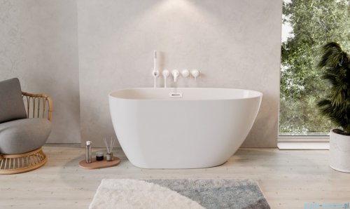 The North Bath Loki wanna wolnostojąca 130X70cm z korkiem i przelewem BIAŁYM 6402-1301OEMBP