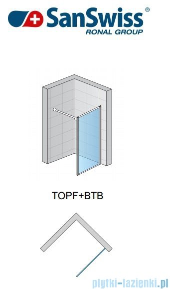 SanSwiss Top-Line TOPF Ścianka boczna 25-80cm profil połysk TOPFSM15007