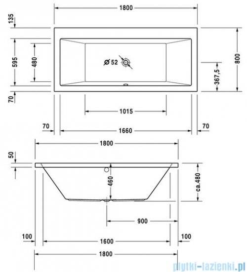 Duravit Vero wanna prostokątna 180x80cm 700135 00 0 00 0000