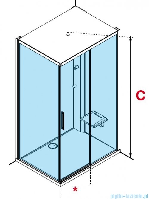 Novellini Glax 1 2.0 kabina standard 120x80 prawa biała G212P129DMF-1UU