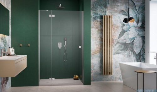 Radaway Essenza 8 Brushed Nickel Dwj drzwi wnękowe 90cm lewe szczotkowany nikiel/szkło przejrzyste 10480612-01-01L/10460237-91-01L
