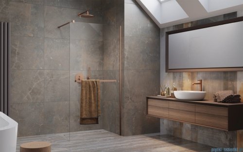 Radaway Modo New II Brushed Copper z wieszakiem kabina Walk-in 130x200 szczotkowana miedź 389134-93-01W