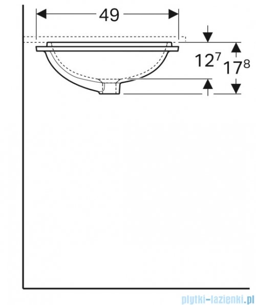 Geberit VariForm Umywalka prostokątna bez przelewu 58x49cm KeraTect 500.766.00.2
