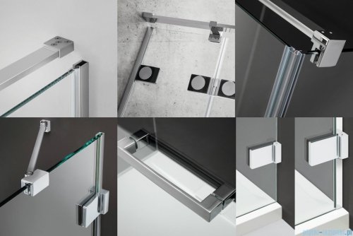 Radaway Euphoria KDJ+S Kabina przyścienna 100x100x100 lewa szkło przejrzyste + brodzik + syfon 383612-01L/383220-01L/383052-01/383032-01/SDC1010-01