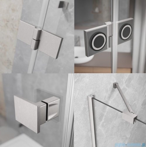 Radaway Essenza Kdj Brushed Nickel kabina 90x90cm lewa szczotkowany nikiel 1385044-91-01L/1384050-01-01