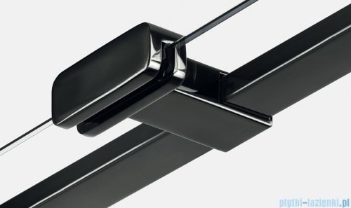 New Trendy Eventa Black Chrome drzwi wnękowe pojedyncze 120x200 cm przejrzyste prawe czarny połysk EXK-6136