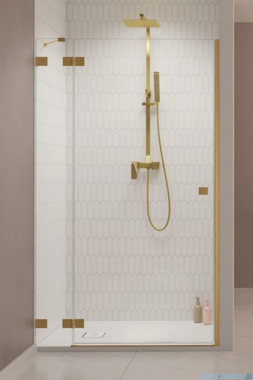Radaway Essenza Pro Brushed Gold Dwj drzwi wnękowe 130cm lewe szczotkowane złoto 10099130-99-01L