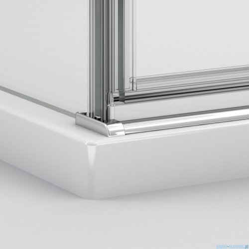 Ronal ANNEA AN13 Drzwi jednoczęściowe ze ścianką stałą w linii 90x200cm prawe srebrny połysk AN13D09005007