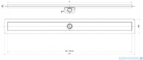 Wiper New Premium Ponente Odpływ liniowy z kołnierzem 60 cm syfon drop 35 poler 500.0102.01.060