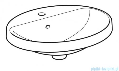 Geberit VariForm Umywalka owalna z półką z otworem na baterię 50x45cm szkliwiony spód 500.713.01.2