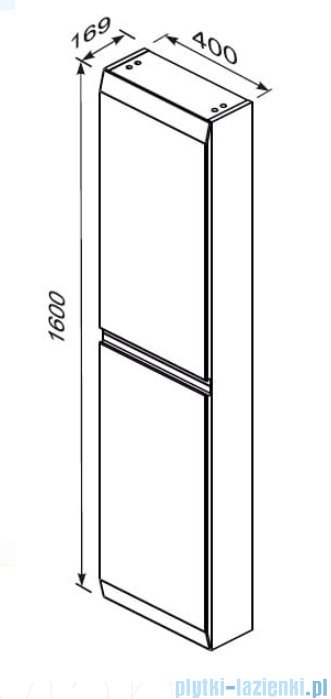 Oristo Brylant szafka boczna wysoka 40x160x17cm szaroniebieski mat OR36-SB2D-40-16-V3
