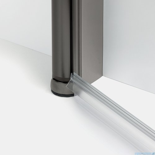 New Trendy New Soleo Gunmetal Brushed 80x110x195 cm kabina wspornik prosty grafit szczotkowany/szkło przejrzyste K-2135-WP