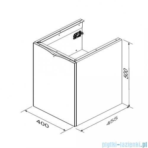 Oristo Siena szafka niska lewa 40x50x45cm oliwkowy mat OR45-SN1D-40-17-L