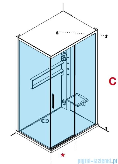 Novellini Glax 2 2.0 kabina masażowo-parowa 120x90 prawa corda G222P299DT5-1TU