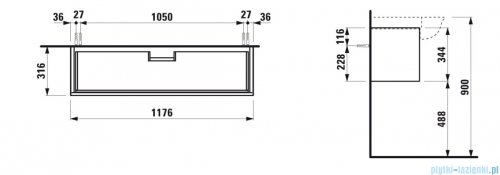 Laufen THE NEW CLASSIC szafka pod umywalkę 117x31cm biały mat H4060510851701