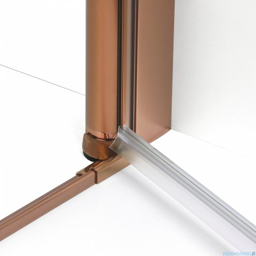 New Trendy New Soleo Copper Brushed 70x90x195 cm kabina wspornik skośny miedź szczotkowana/szkło przejrzyste K-2283