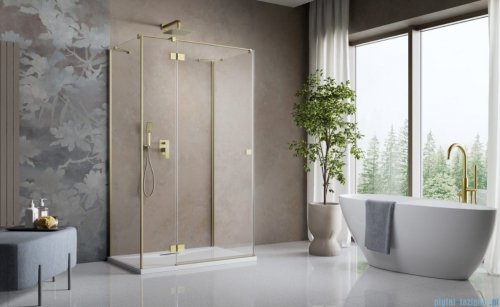 Radaway Essenza Brushed Gold Kdj+S kabina 100x100x100cm lewa szczotkowane złoto 1384052-01-01/1385022-99-01L/1384052-01-01