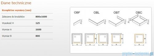 Sanplast Obudowa brodzika OBL 80x160x12,5 cm 625-401-1390-01-000